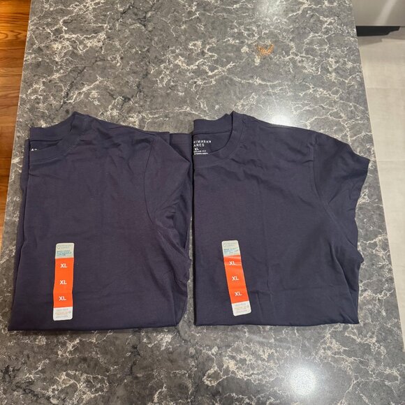 NEW 2 Primark Navy Tagless Crewneck T-Shirts (XL)- Regular Fit - Picture 1 of 11
